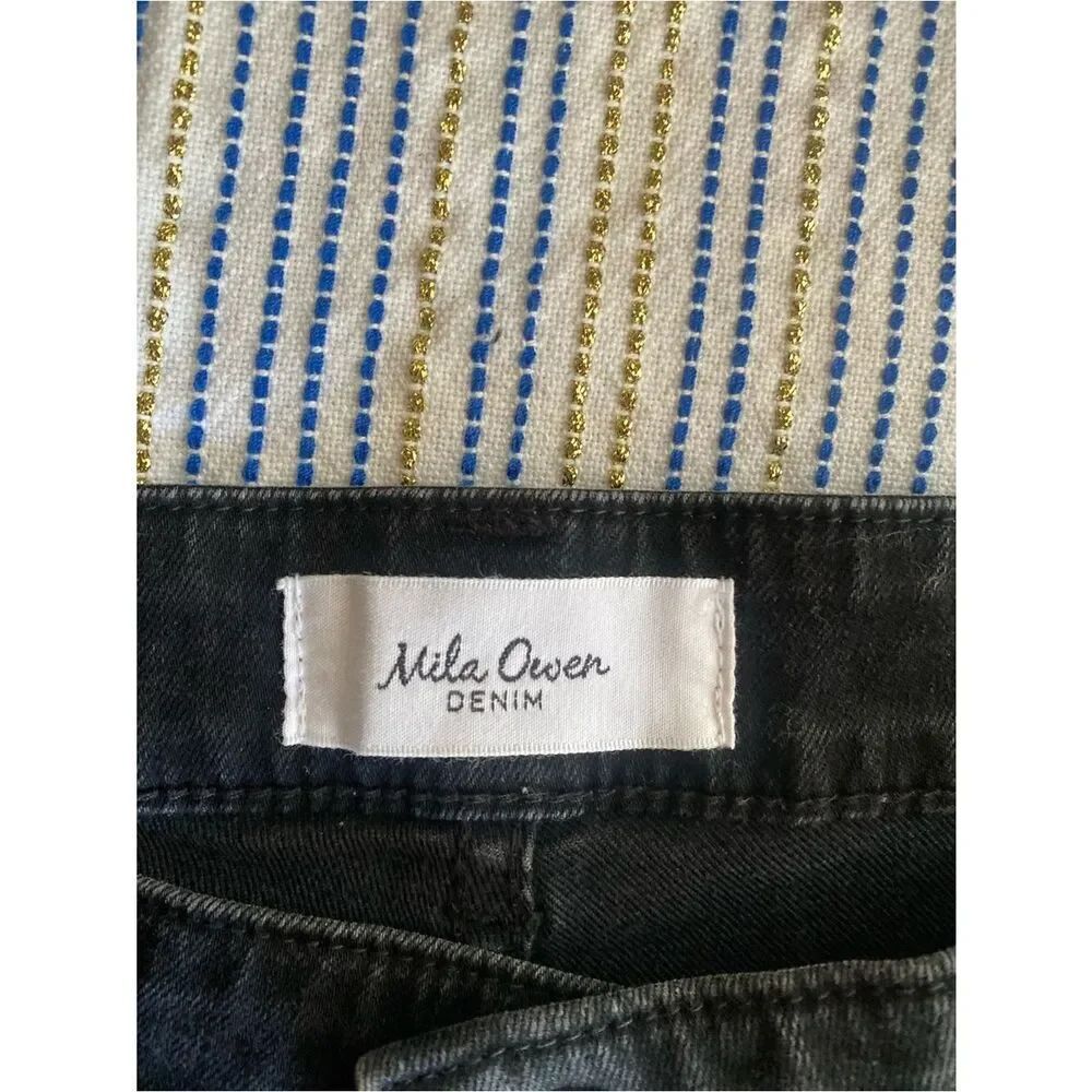 Mila Owen Denim Pants Black Denim Sz 1 US Small - Picture 3 of 11